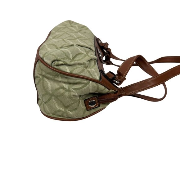 Rosetti Vintage Style Green Brown Shoulder Bag Geometric Pattern & Metal Accent - Picture 4 of 14